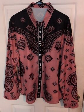 Women's Rose/Black Country Western Style Shirt